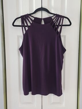 AUW Purple Multi-Strap Halter Neckline Camisole